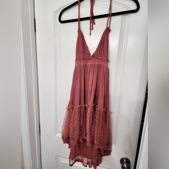 Pink Lace Mini Short Dresses - Picture 3 of 6